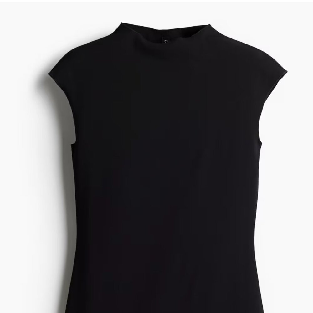 DIVIDED BY H&M Jersey Bodycon MINI DRESS BLACK SIZE XS - Picture 4 of 6